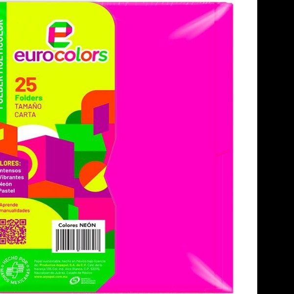 FOLDER CTA.EUROCOLOR FLASHFILE NEON ROSA MEX. PAQUETE C25 PZAS